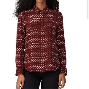 Equipment HEARTS Tawny Port Multi Leema long sleeve button down shirt Size Small